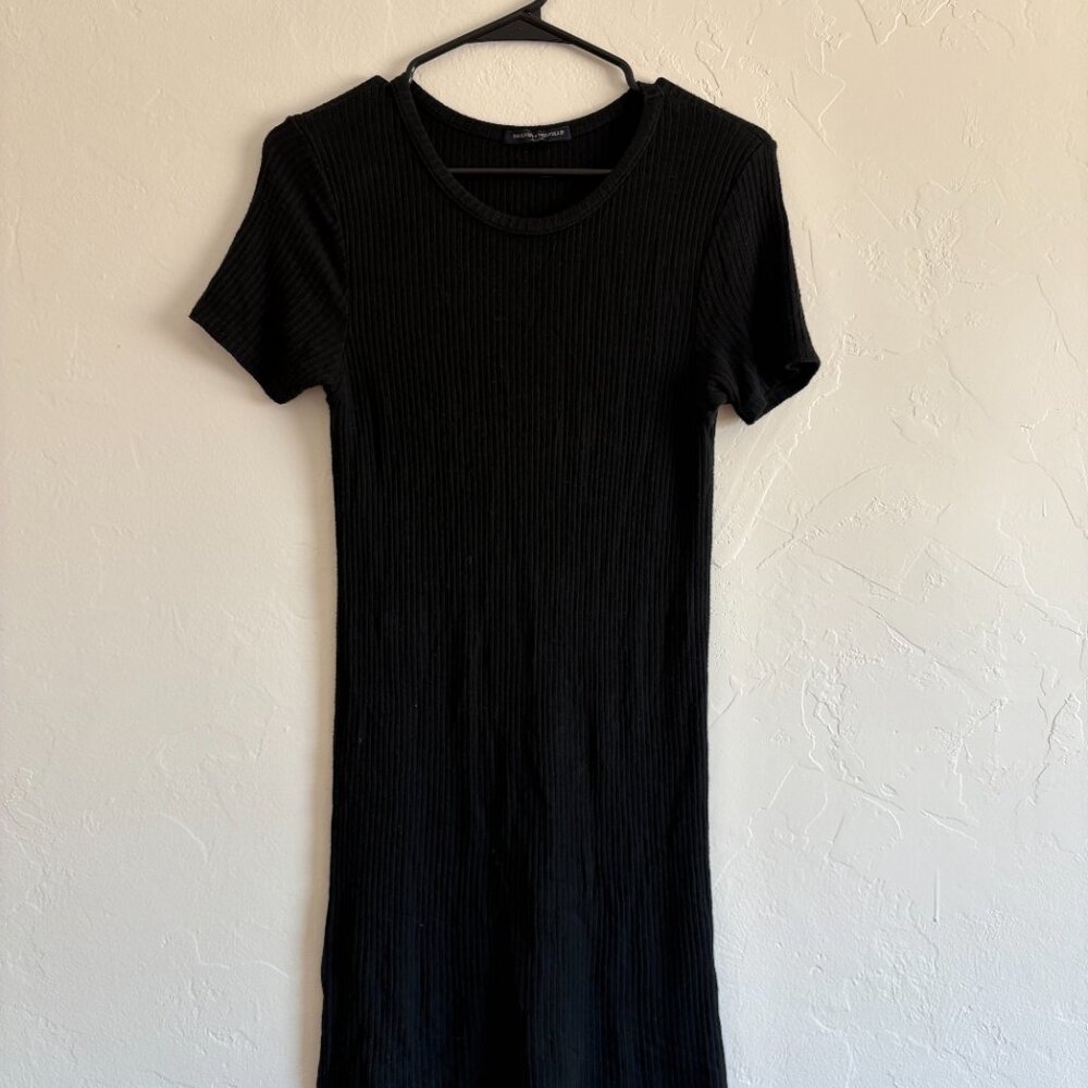 Brandy Melville Black Ribbed Mini Dress